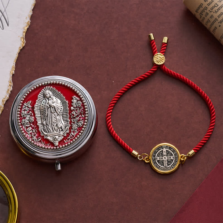 Christianartworkshop Verstellbares St.-Benedikt-Armband aus gewebter Kordel: Symbol des unerschütterlichen himmlischen Schutzes - image 1
