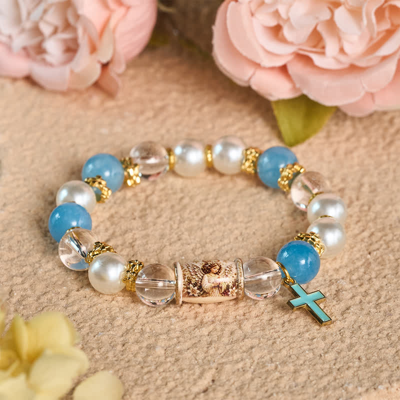 Christianartworkshop Armband mit Anhängern aus einer Legierung und einem Heiligen-Ikonen-Motiv: Träger erhebender heiliger Gelassenheit - Schutzengel - image 16