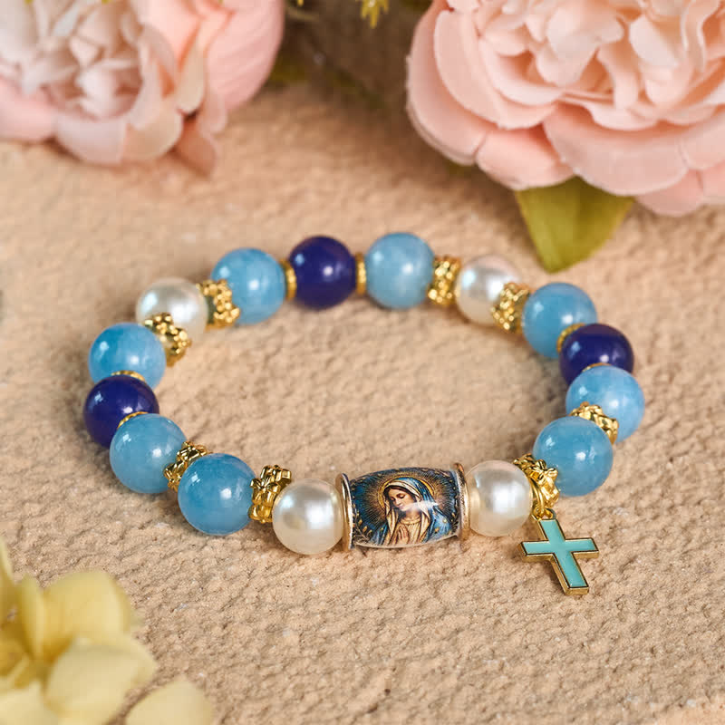 Christianartworkshop Armband mit Anhängern aus einer Legierung und einem Heiligen-Ikonen-Motiv: Träger erhebender heiliger Gelassenheit - Unsere Liebe Frau - image 6