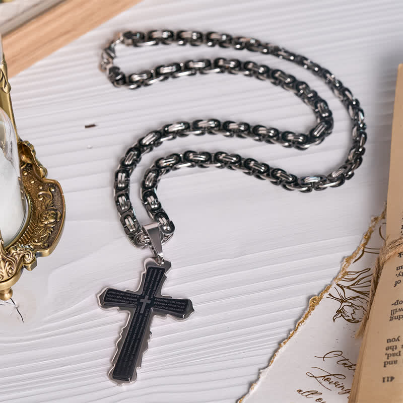 Christianartworkshop Doppelgliedrige Halskette mit spanischem Verskreuz: Symbol sanften himmlischen Schutzes - image 1