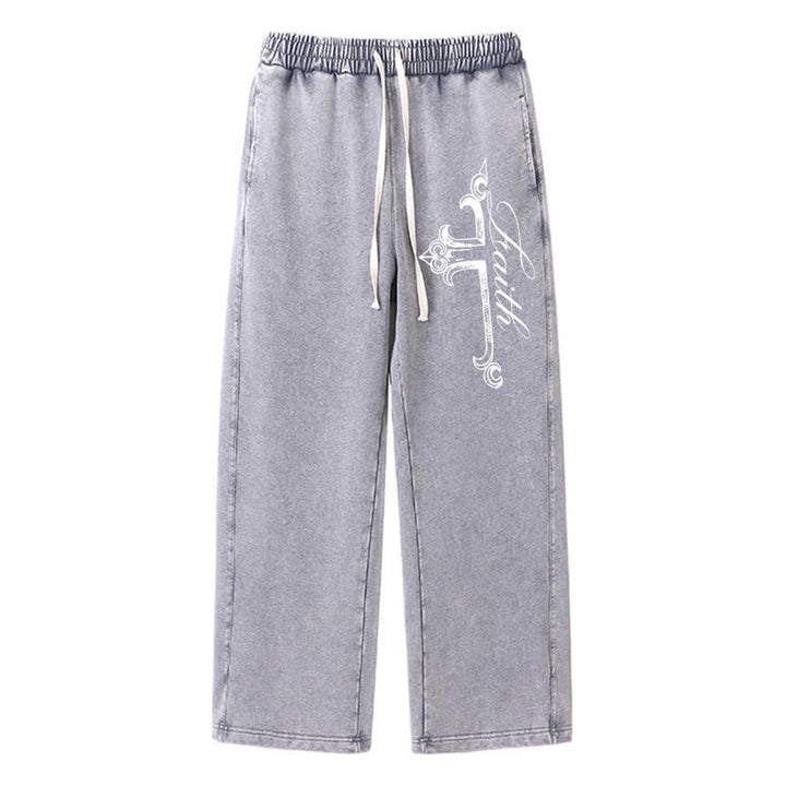 Christianartworkshop Walk By Faith Ornate Cross Washed Sweatpants - Grau - 2XL - image 16