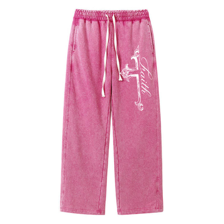 Christianartworkshop Walk By Faith Ornate Cross Washed Sweatpants - Rosa - 2XL - image 40
