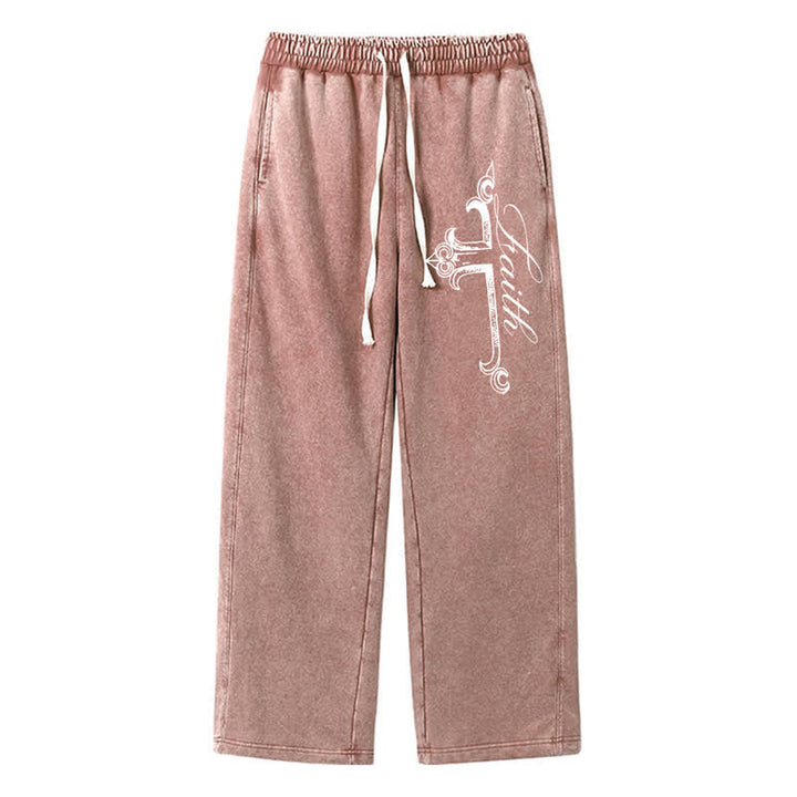 Christianartworkshop Walk By Faith Ornate Cross Washed Sweatpants - Braun - 2XL - image 32