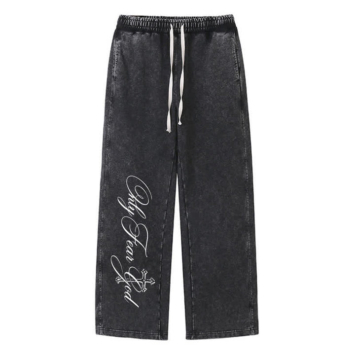 Christianartworkshop Walk By Faith Cross Script Washed Sweatpants - Schwarz - 2XL - image 0