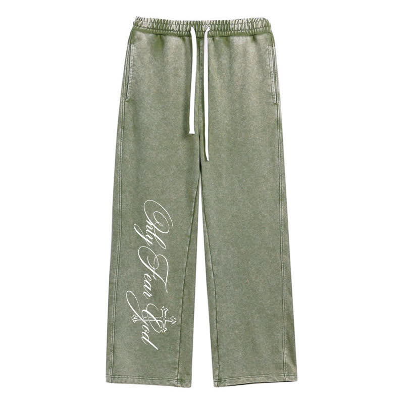 Christianartworkshop Walk By Faith Cross Script Washed Sweatpants - Grün - 2XL - image 24