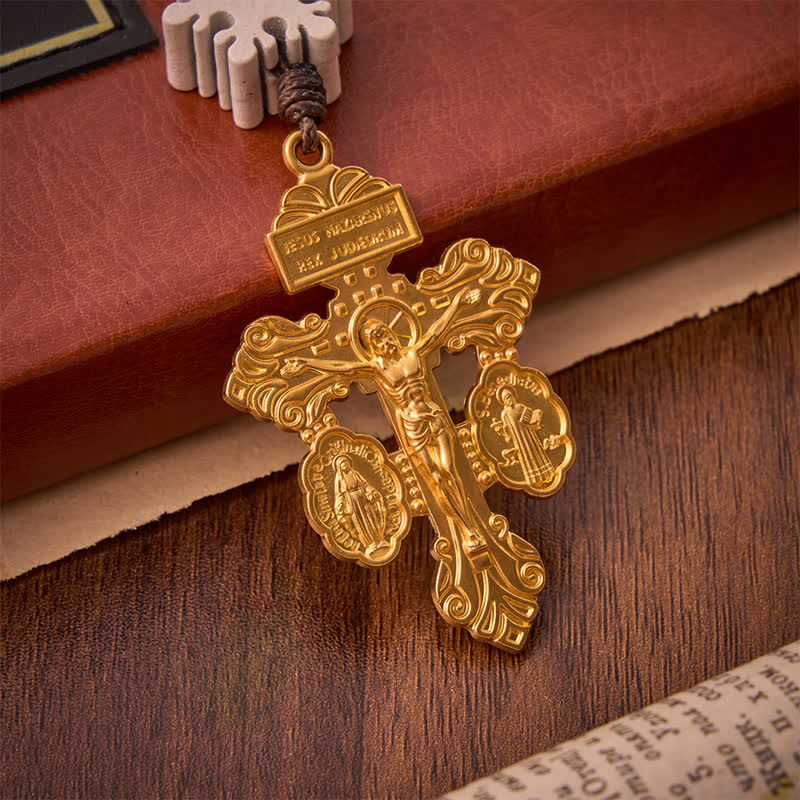 Christianartworkshop Rosenkranz aus Holzperlen in Schneeflockenform mit Herzmedaille des Heiligen Geistes: Symbol der himmlischen Gelassenheit - image 8
