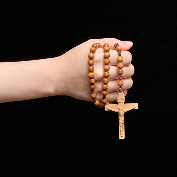 Christianartworkshop Rosenkranz aus Naturholz mit Madonna-und-Kind-Motiv: Zeichen beständiger göttlicher Wärme - Olivenholz - image 12