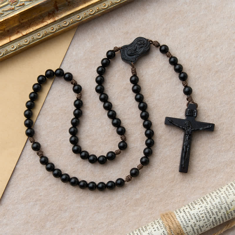 Christianartworkshop Rosenkranz aus Naturholz mit Madonna-und-Kind-Motiv: Zeichen beständiger göttlicher Wärme - image 26
