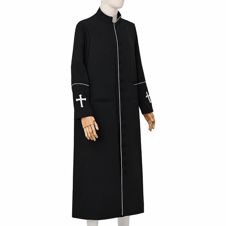 Christianartworkshop Mittelalterliche schwarze Priesterkutte in verschiedenen Farben und mit Kreuzverzierungen - image 3