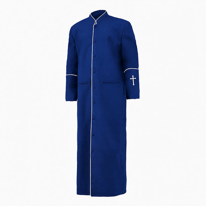 Christianartworkshop Mittelalterliche schwarze Priesterkutte in verschiedenen Farben und mit Kreuzverzierungen - Königsblau - 3XL - image 12