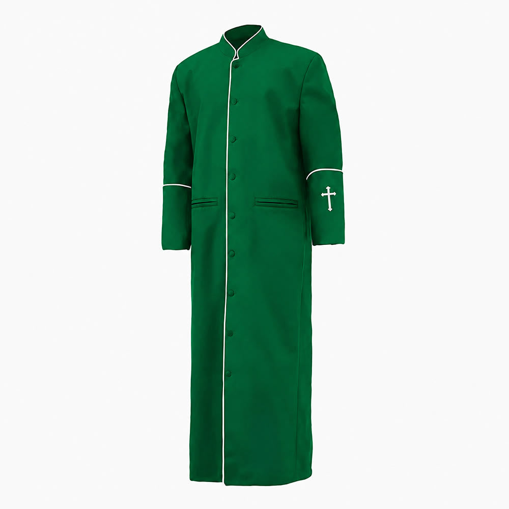 Christianartworkshop Mittelalterliche schwarze Priesterkutte in verschiedenen Farben und mit Kreuzverzierungen - Grün - 3XL - image 10
