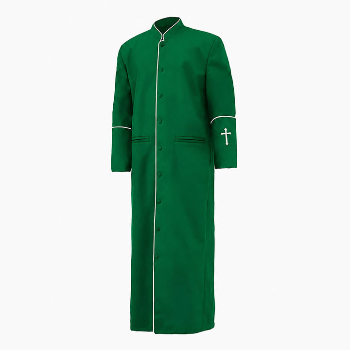Christianartworkshop Mittelalterliche schwarze Priesterkutte in verschiedenen Farben und mit Kreuzverzierungen - Grün - 3XL - image 10