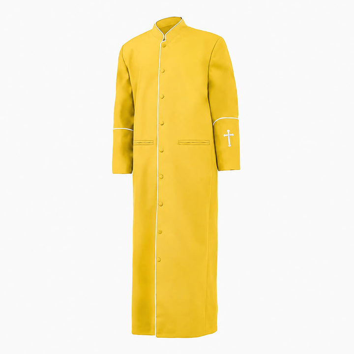 Christianartworkshop Mittelalterliche schwarze Priesterkutte in verschiedenen Farben und mit Kreuzverzierungen - Gelb - 3XL - image 9