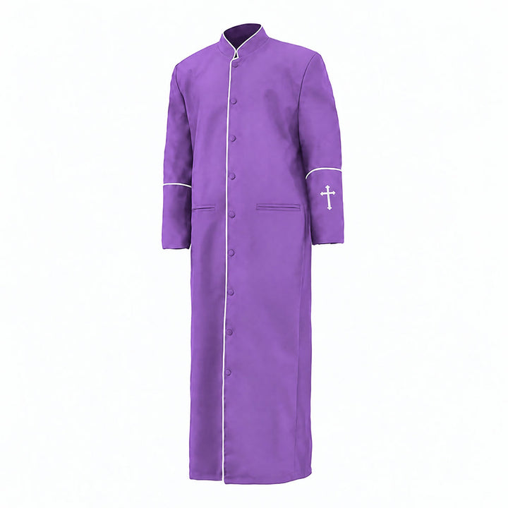 Christianartworkshop Mittelalterliche schwarze Priesterkutte in verschiedenen Farben und mit Kreuzverzierungen - Lila - 3XL - image 11
