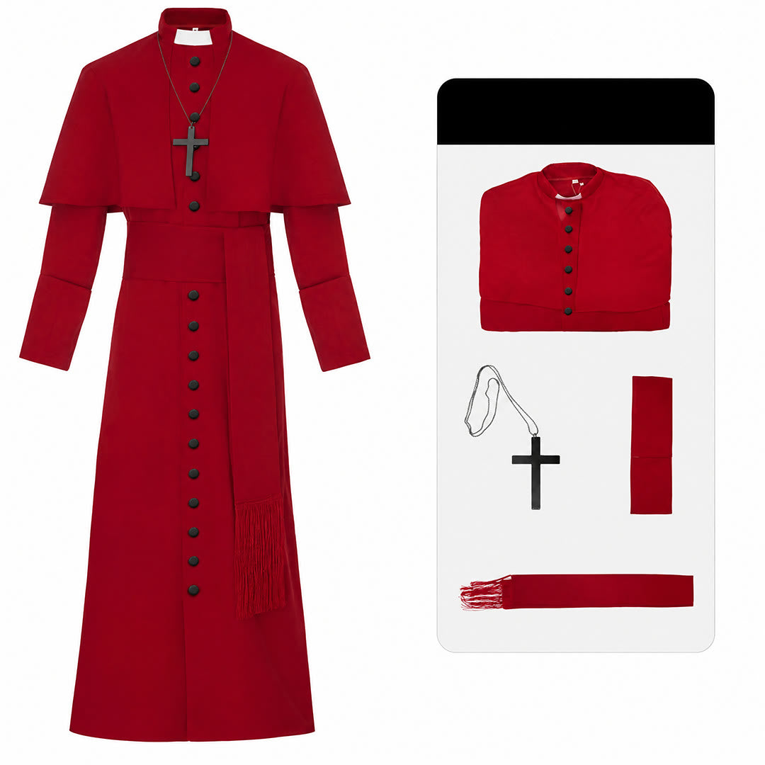 Christianartworkshop Mehrfarbige zeremonielle römische Soutane-Kassock: Ästhetik mittelalterlicher Priester - image 13