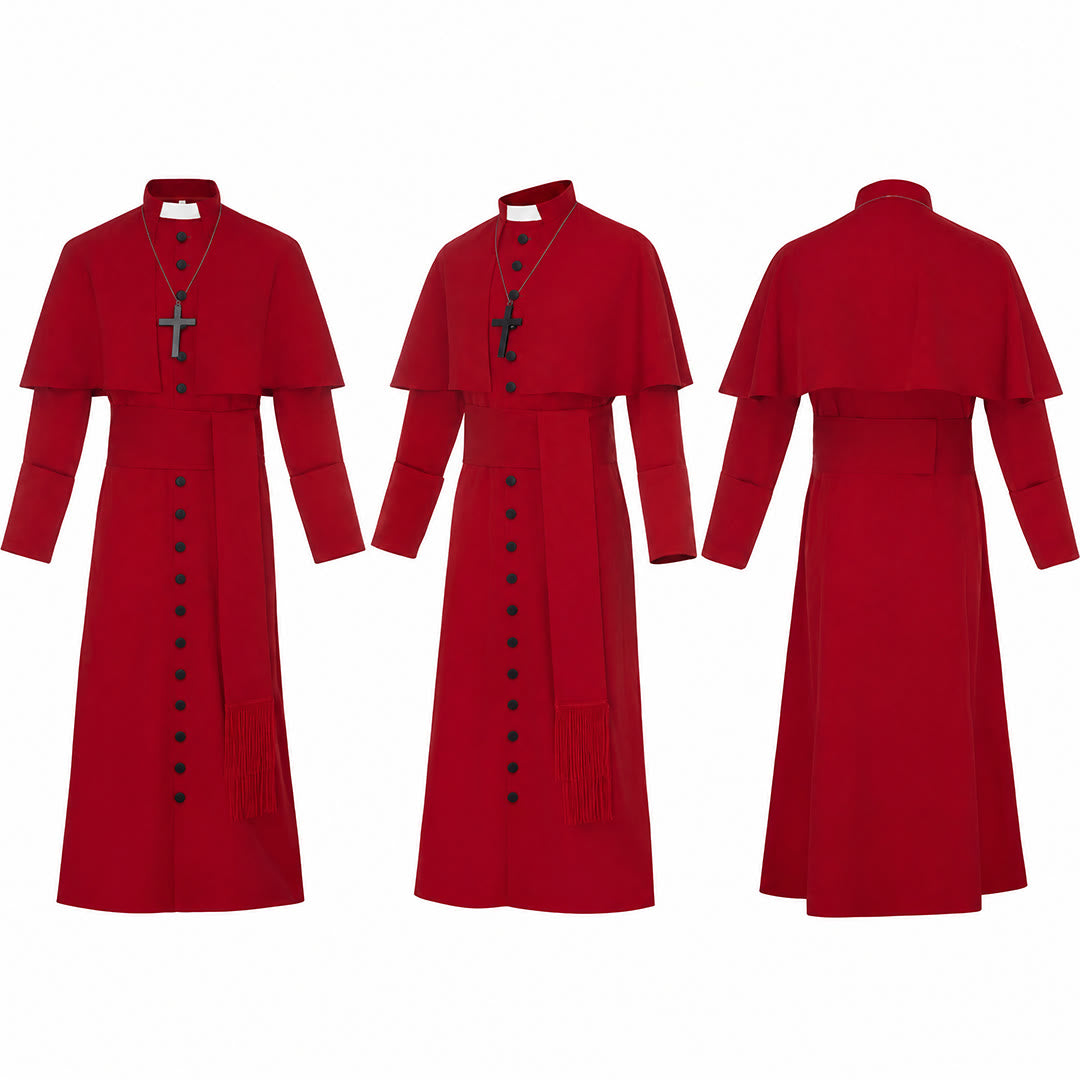 Christianartworkshop Mehrfarbige zeremonielle römische Soutane-Kassock: Ästhetik mittelalterlicher Priester - image 12