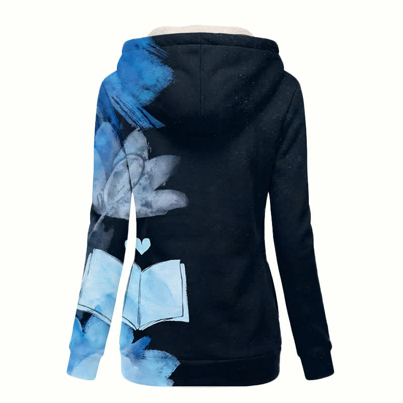 Christianartworkshop Wintermantel mit Kapuze und Sherpa-Fleece-Gewebe, geblümt und mit Kreuzmuster - image 1