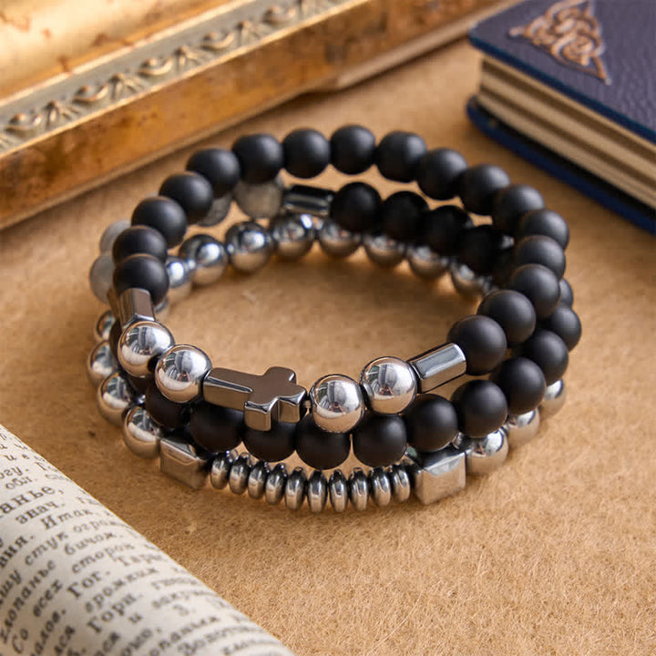 Christianartworkshop Armband mit Stein- und Kupferkreuz: Symbol sanfter göttlicher Fürsorge - image 4