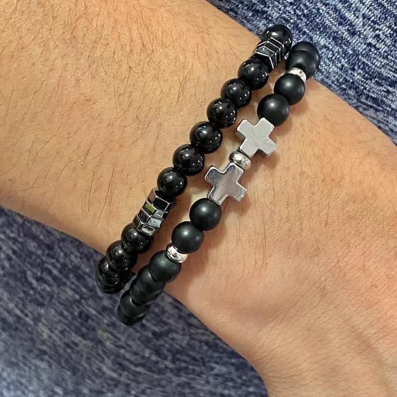 Christianartworkshop Armband mit Stein- und Kupferkreuz: Symbol sanfter göttlicher Fürsorge - CrossC - image 11