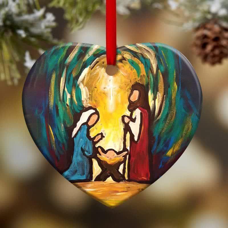Christianartworkshop Lebendige Krippenszene als Wanddekoration: Symbol einer zeitlosen, heiligen Geschichte - Acryl - image 0