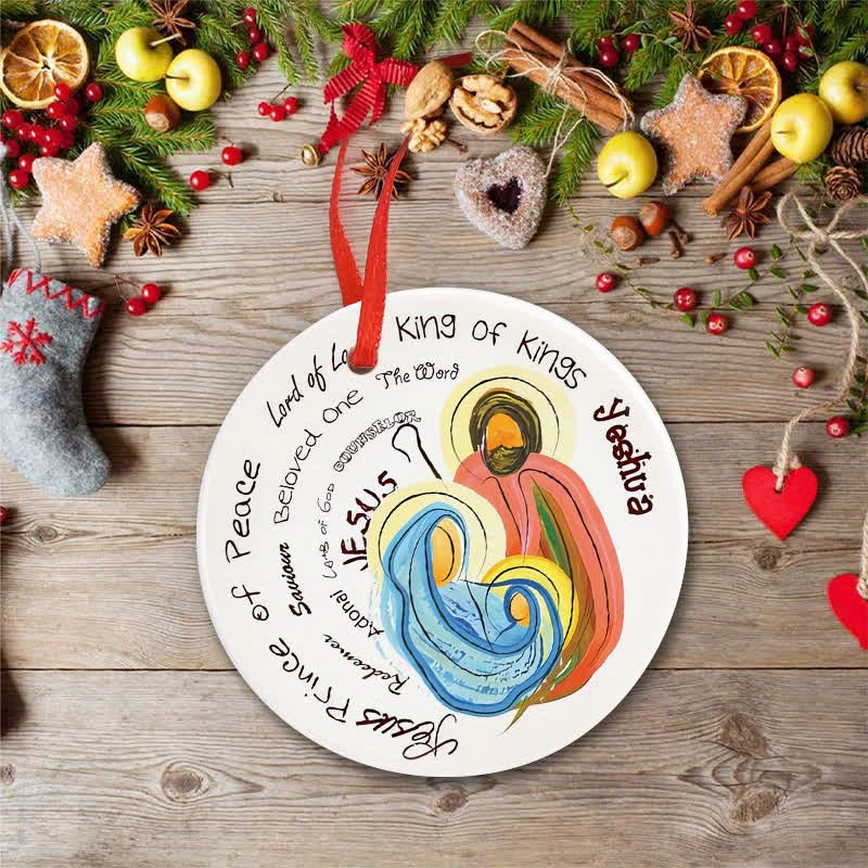 Christianartworkshop Farbenfroher runder Anhänger mit dem Namen Jesu: Zeichen des sanften himmlischen Friedens - image 6