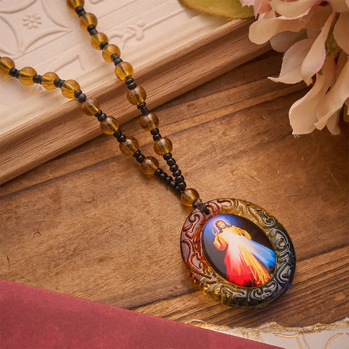 Christianartworkshop Halskette aus Glasperlen der Kollektion Heiliger Figuren: Symbol der süßen göttlichen Erinnerung - Jesus E - image 9
