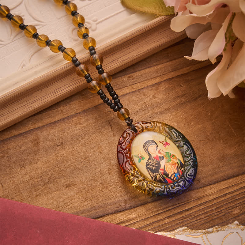 Christianartworkshop Halskette aus Glasperlen der Kollektion Heiliger Figuren: Symbol der süßen göttlichen Erinnerung - Unsere Liebe Frau G - image 28