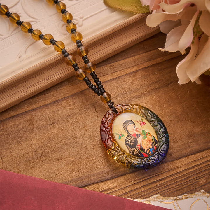 Christianartworkshop Halskette aus Glasperlen der Kollektion Heiliger Figuren: Symbol der süßen göttlichen Erinnerung - Unsere Liebe Frau G - image 28