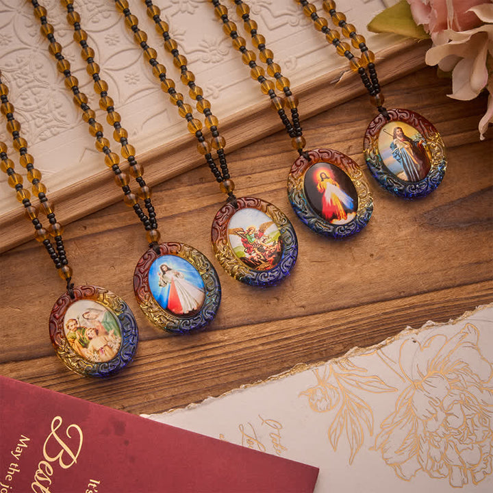 Christianartworkshop Halskette aus Glasperlen der Kollektion Heiliger Figuren: Symbol der süßen göttlichen Erinnerung - image 4