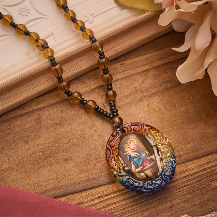 Christianartworkshop Halskette aus Glasperlen der Kollektion Heiliger Figuren: Symbol der süßen göttlichen Erinnerung - Unsere Liebe Frau H - image 29