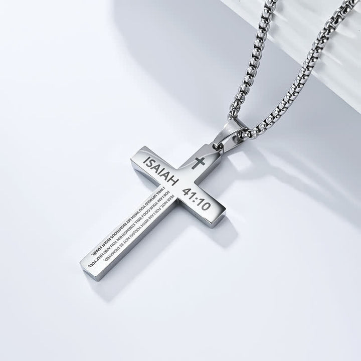 Christianartworkshop Hochwertige Kreuzkette mit Bibelversen: Zeichen unfehlbaren göttlichen Schutzes - Silber - 41:10 - image 7