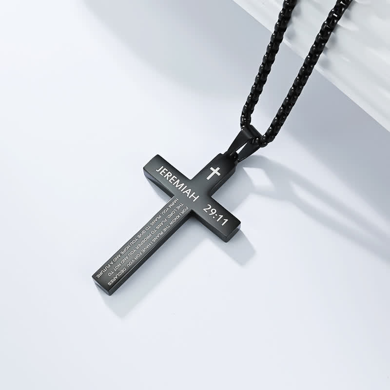 Christianartworkshop Hochwertige Kreuzkette mit Bibelversen: Zeichen unfehlbaren göttlichen Schutzes - Schwarz - 29:11 - image 15