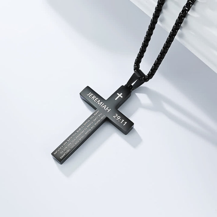 Christianartworkshop Hochwertige Kreuzkette mit Bibelversen: Zeichen unfehlbaren göttlichen Schutzes - Schwarz - 29:11 - image 15