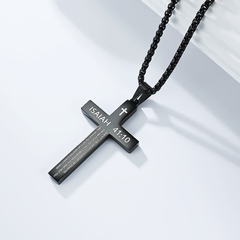 Christianartworkshop Hochwertige Kreuzkette mit Bibelversen: Zeichen unfehlbaren göttlichen Schutzes - Schwarz - 41:10 - image 14