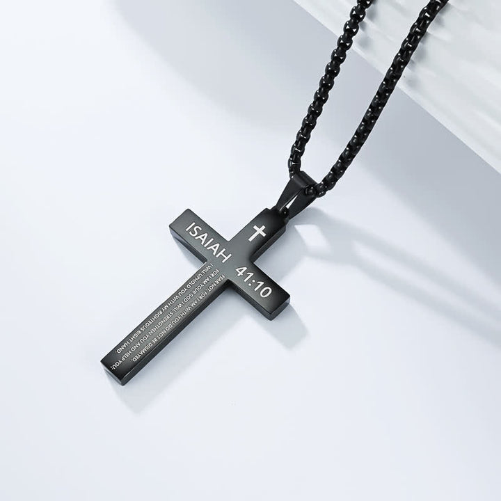Christianartworkshop Hochwertige Kreuzkette mit Bibelversen: Zeichen unfehlbaren göttlichen Schutzes - Schwarz - 41:10 - image 14
