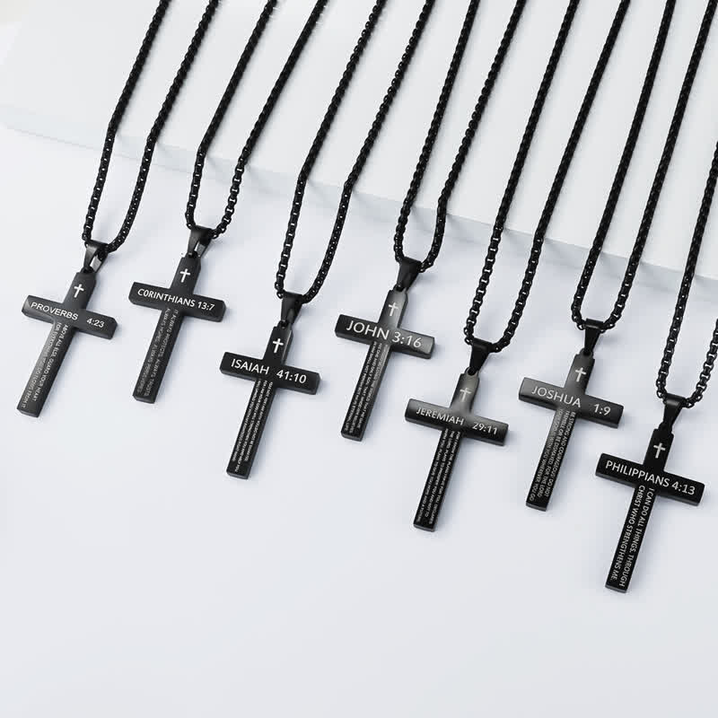 Christianartworkshop Hochwertige Kreuzkette mit Bibelversen: Zeichen unfehlbaren göttlichen Schutzes - image 1