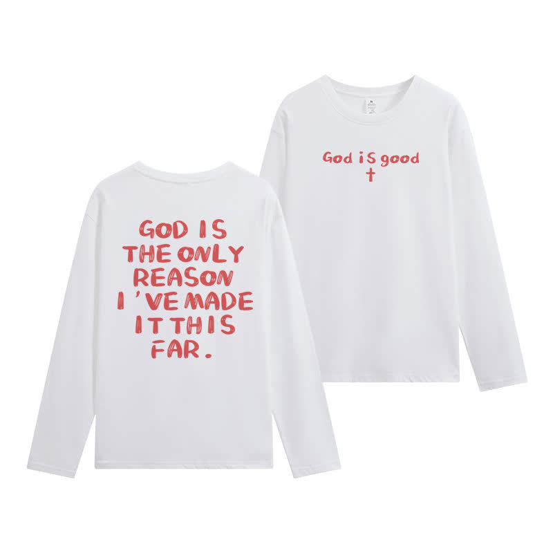 Christianartworkshop „Gott ist der einzige Grund“ – Weißes Langarm-T-Shirt - Königsblau - 4XL - image 0
