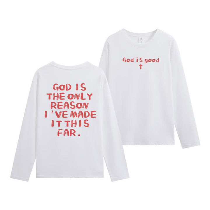 Christianartworkshop „Gott ist der einzige Grund“ – Weißes Langarm-T-Shirt - Königsblau - 4XL - image 0