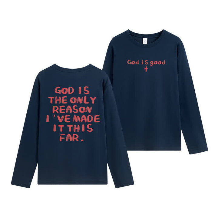 Christianartworkshop „Gott ist der einzige Grund“ – Weißes Langarm-T-Shirt - Marine - 4XL - image 15