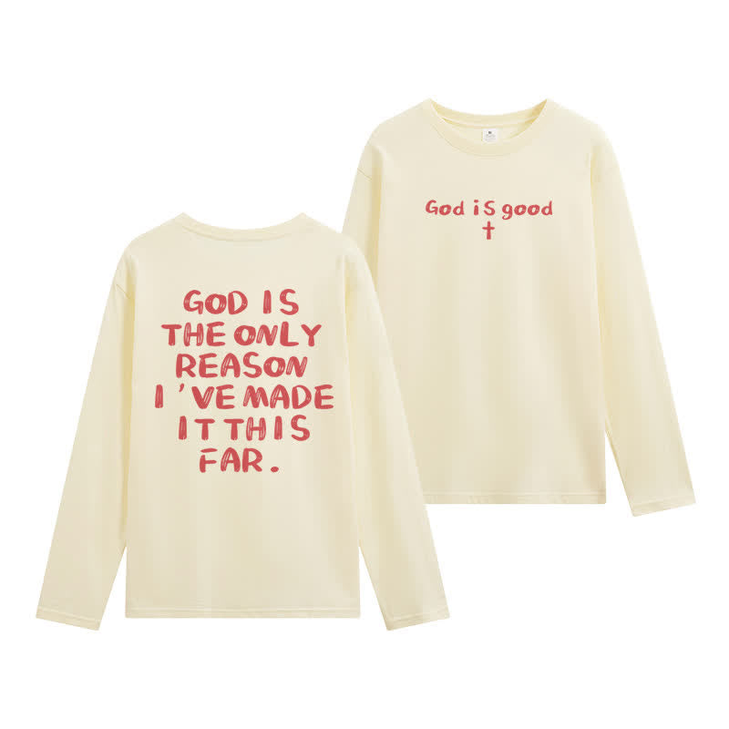 Christianartworkshop „Gott ist der einzige Grund“ – Weißes Langarm-T-Shirt - Beige - 4XL - image 33