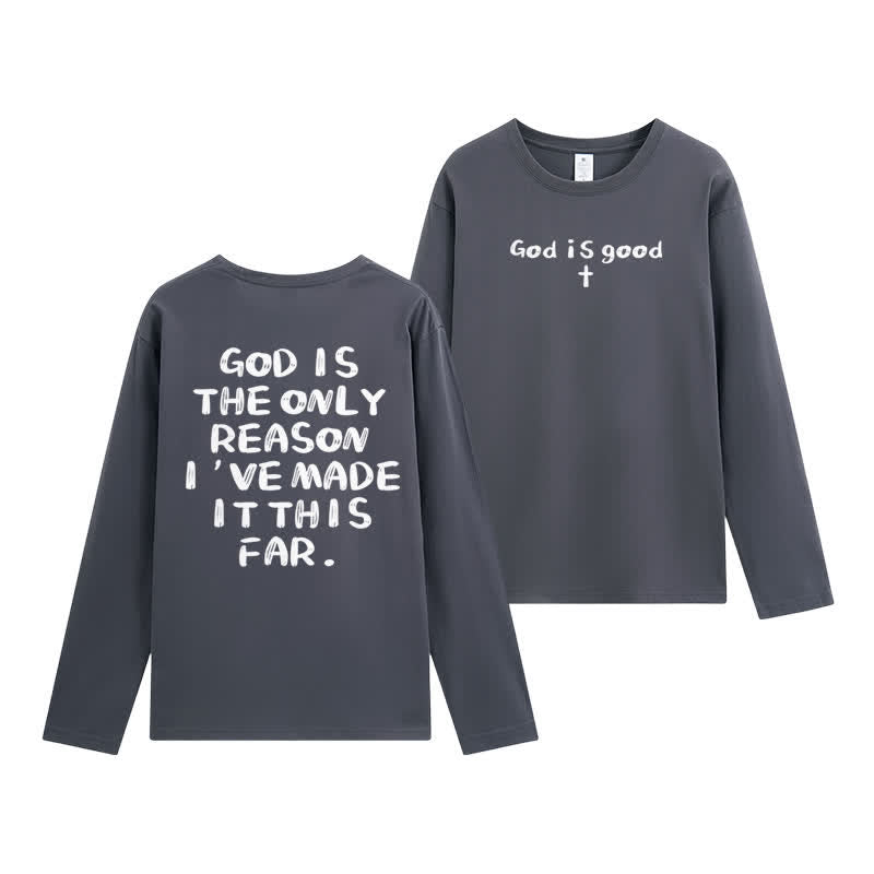 Christianartworkshop „Gott ist der einzige Grund“ – Weißes Langarm-T-Shirt - Grau - 4XL - image 9