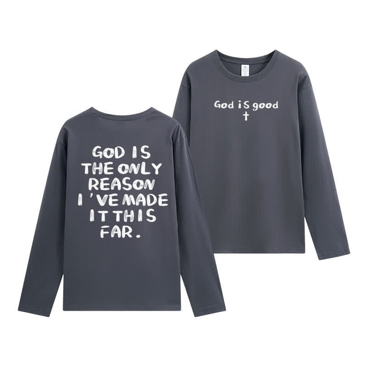 Christianartworkshop „Gott ist der einzige Grund“ – Weißes Langarm-T-Shirt - Grau - 4XL - image 9