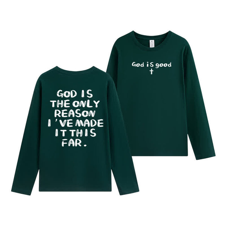 Christianartworkshop „Gott ist der einzige Grund“ – Weißes Langarm-T-Shirt - Dunkelgrün - 4XL - image 12