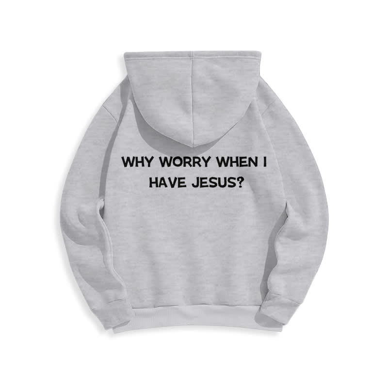 Christianartworkshop Warum sich Sorgen machen, wenn ich Jesus habe? Oversized Pullover Hoodie - image 7