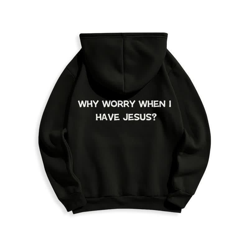 Christianartworkshop Warum sich Sorgen machen, wenn ich Jesus habe? Oversized Pullover Hoodie - image 4