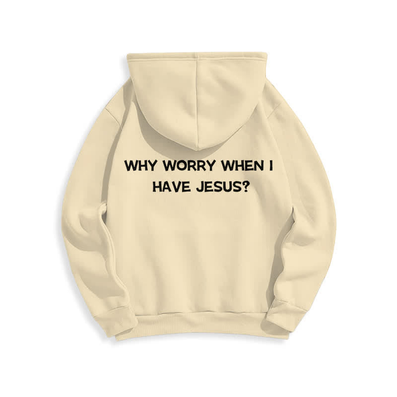 Christianartworkshop Warum sich Sorgen machen, wenn ich Jesus habe? Oversized Pullover Hoodie - image 10