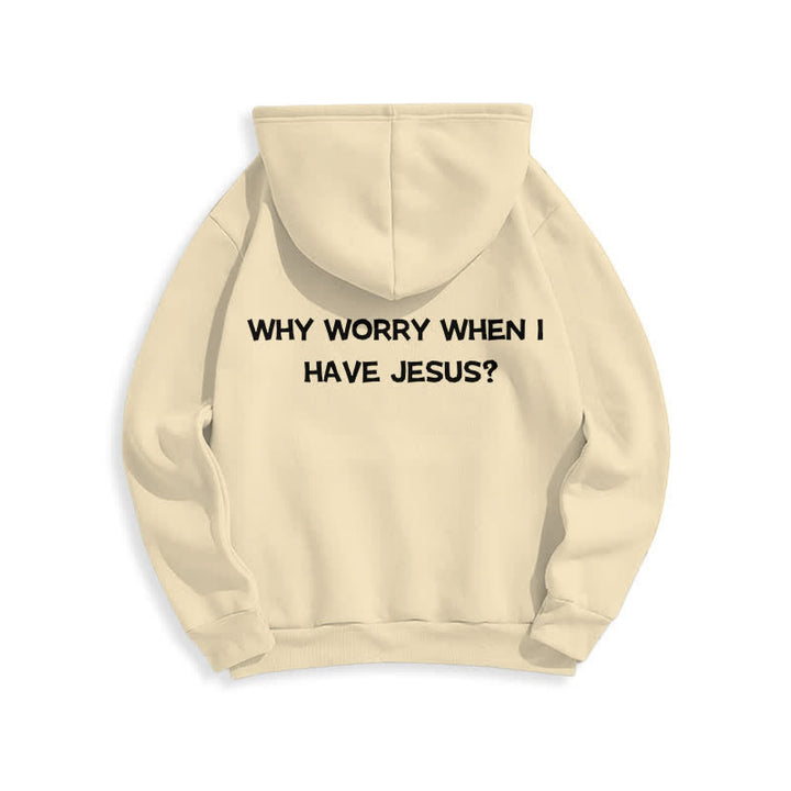 Christianartworkshop Warum sich Sorgen machen, wenn ich Jesus habe? Oversized Pullover Hoodie - image 10