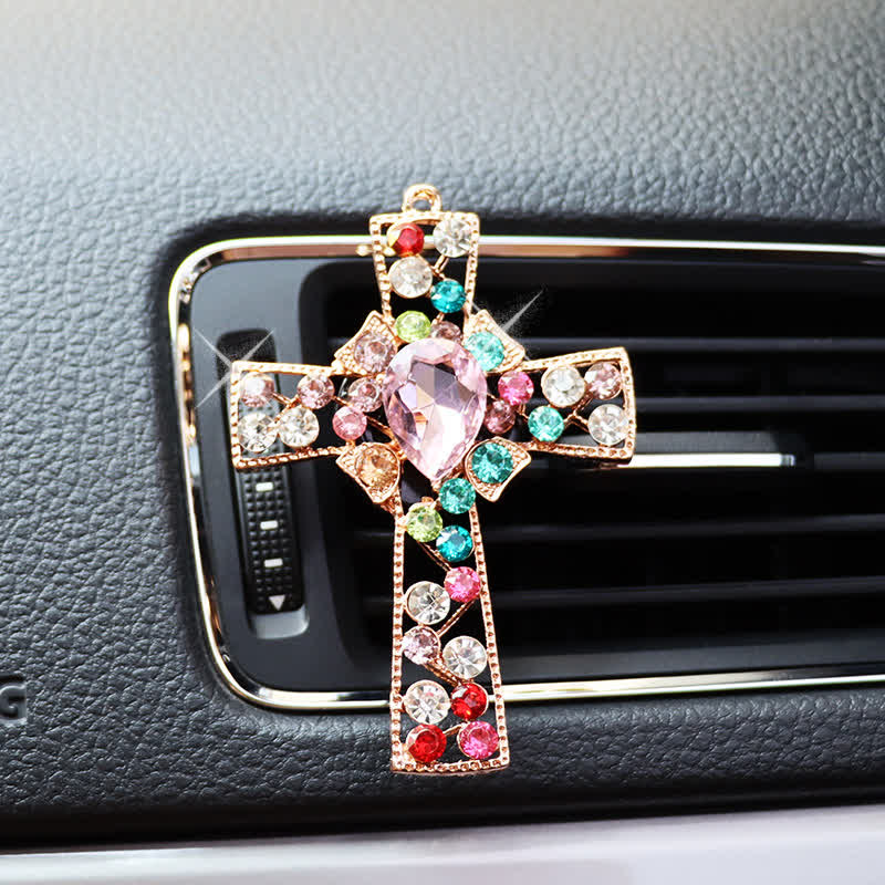 Christianartworkshop Funkelndes Strasskreuz als Autodekoration: Symbol stillen, göttlichen Trostes - image 4