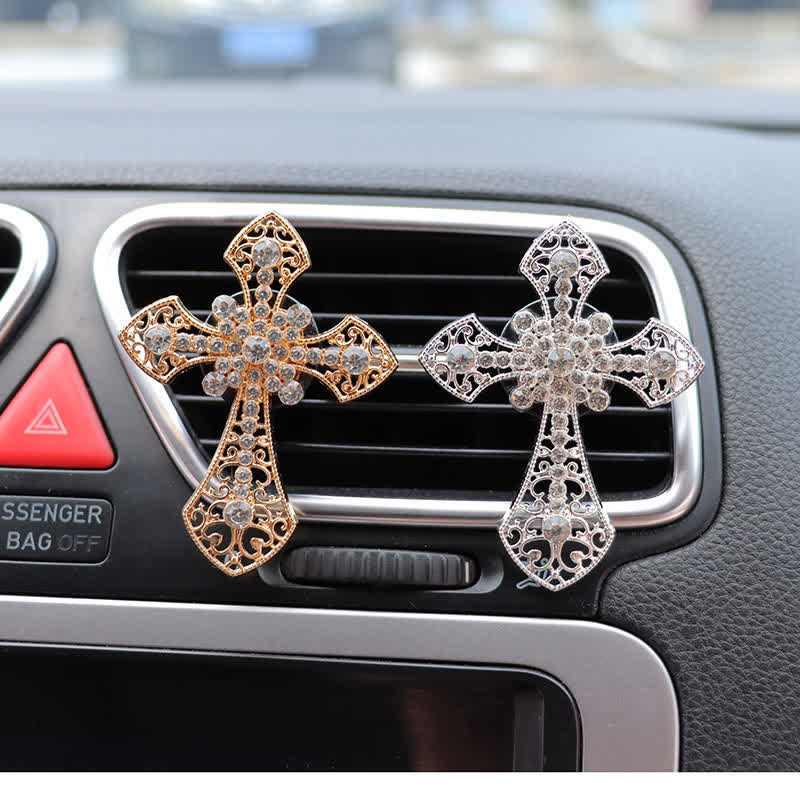 Christianartworkshop Funkelndes Strasskreuz als Autodekoration: Symbol stillen, göttlichen Trostes - image 2