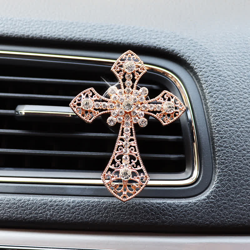 Christianartworkshop Funkelndes Strasskreuz als Autodekoration: Symbol stillen, göttlichen Trostes - image 10